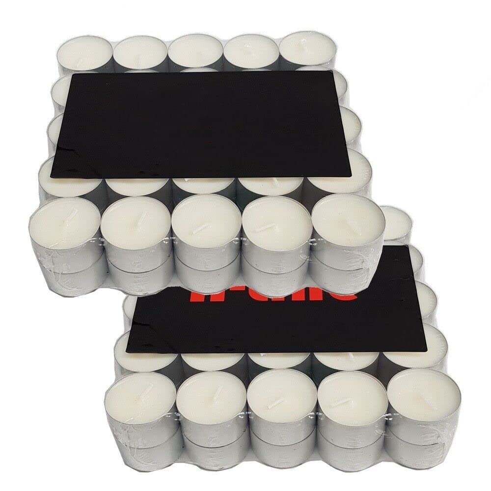 100 Tea Night Lights White Candles 8 Hour Long Burn Unscented Tealights Nightlight 8HR