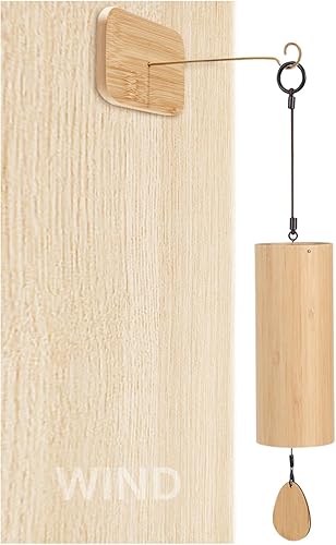 Campana de viento de meditación curativa de bambú con acordes melodiosos y diseño de patio zen para decoración del hogar