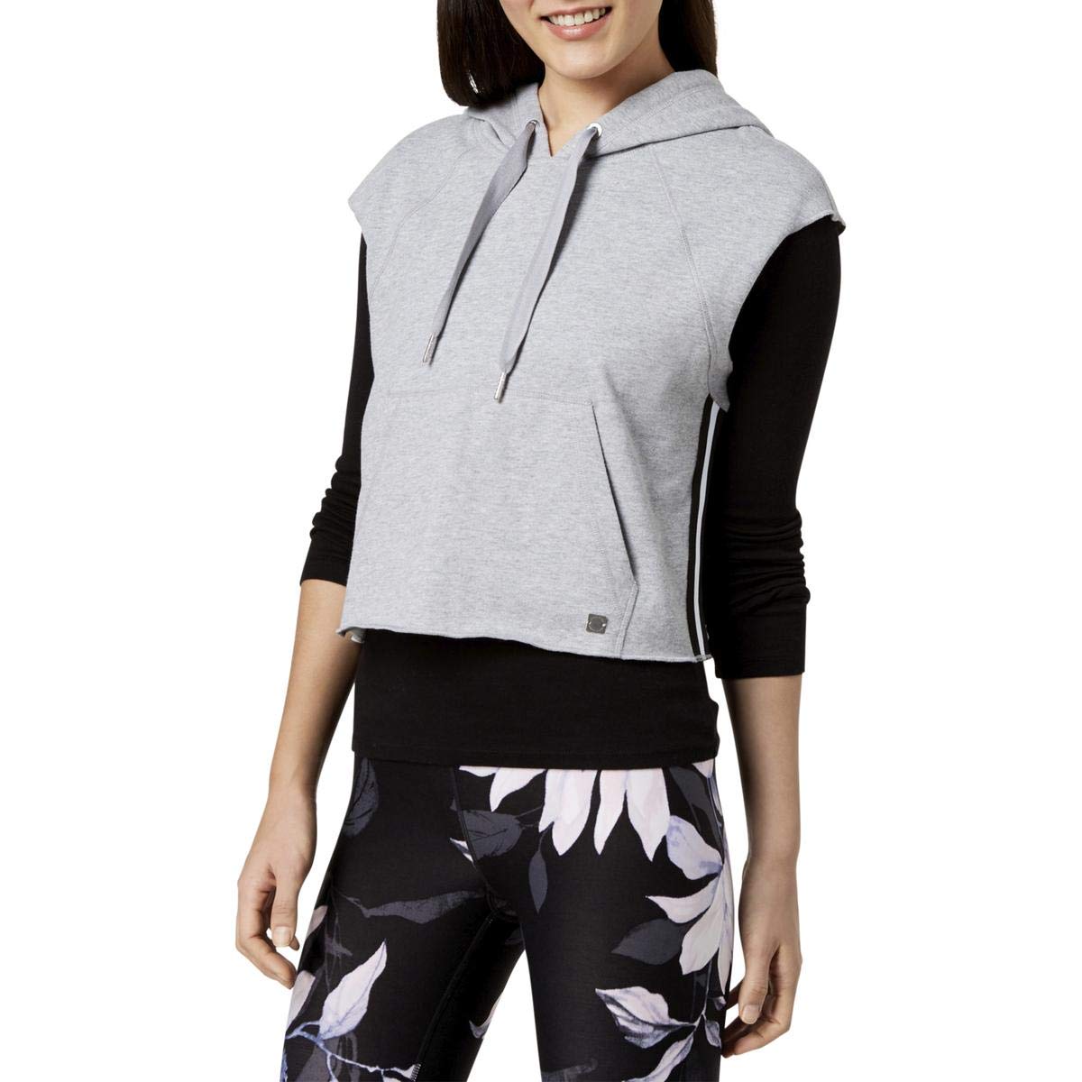 Calvin Klein Women's Cropped Pullover Hoodie with Floral Patch on Hood,  Pearl Grey Heather, X-Large : Clothing, Shoes \u0026 Jewelry - Amazon.com