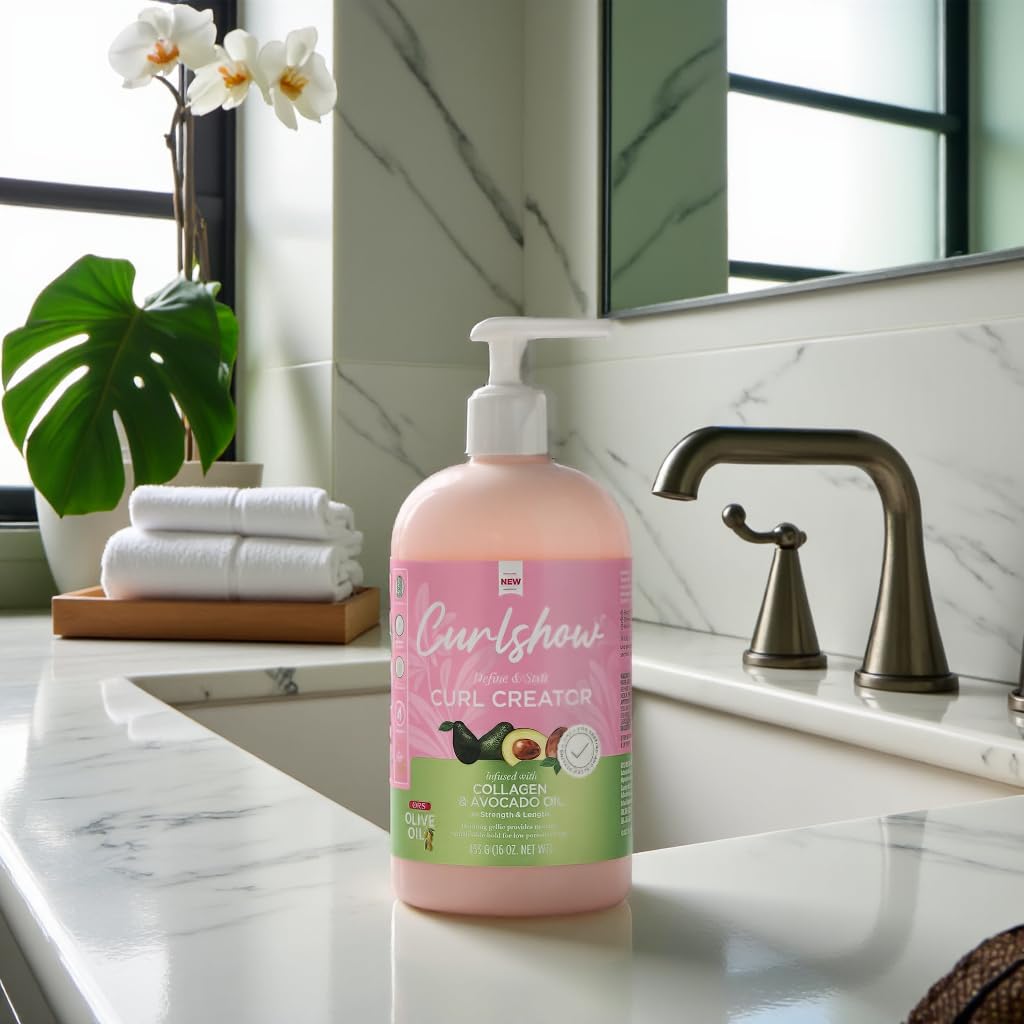 ORS Olive Oil Curlshow Curl Creator Infused with Collagen & Avocado Oil for Strength & Length (16.0 oz)