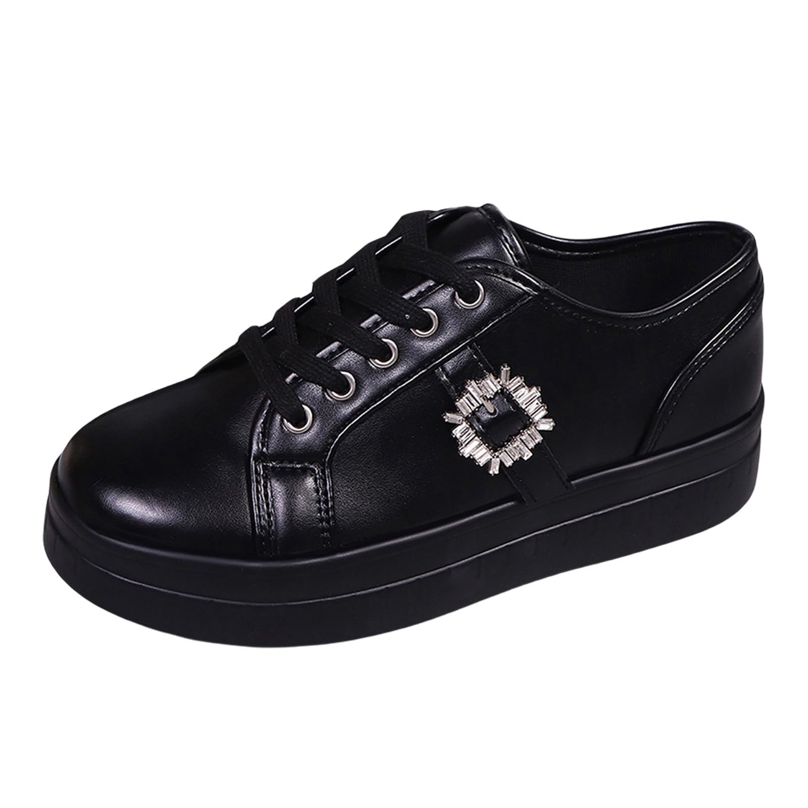 Scarpe basse da donna, larghezza H, comode, in pelle, vintage, con plateau | Scarpe da passeggio leggere, con lacci, scarpe sportive, eleganti scarpe piatte sportive, per il tempo libero