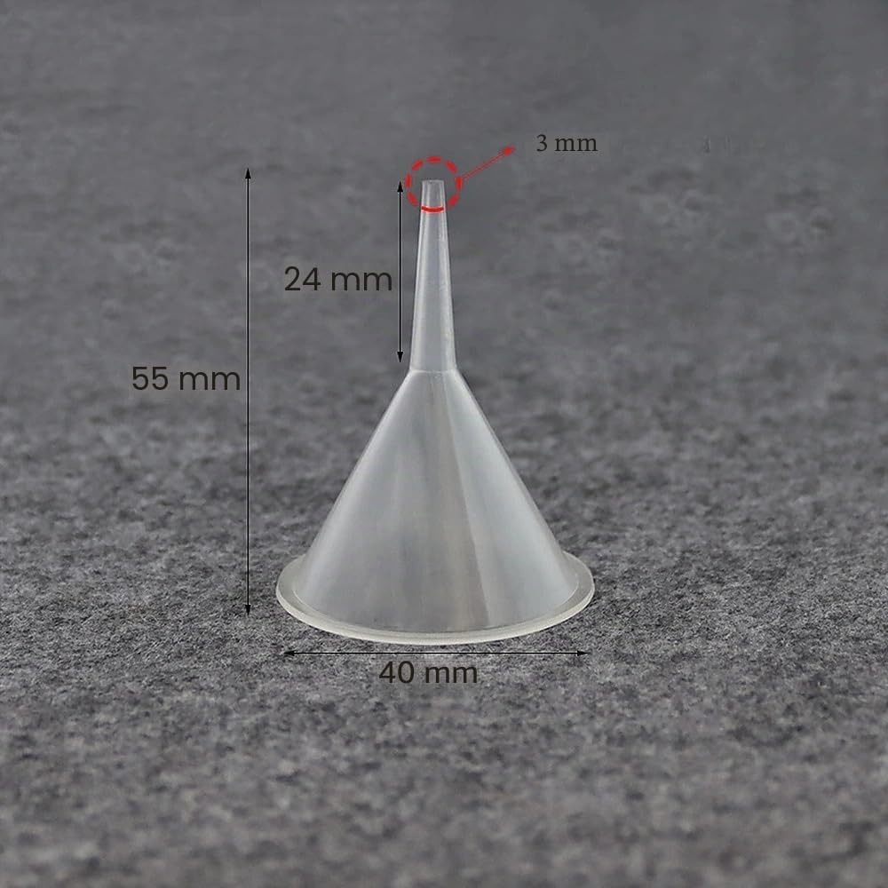 Embudo Pequeño Cocina (5u) - Cuello estrecho, anti-derrame, reutilizable | Plástico resistente | Hogar | Perfume, especias, botellas | Uso personal