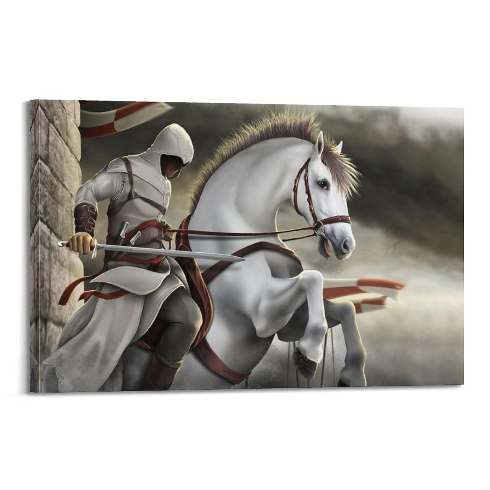 Poster Sur Toile 60x80 Cm 'Cavalieri-e-Guerrieri' - Impression Haute Qualité, Finition Givrée - Décor Mural Pour Chambre, Salon, Bureau - 12