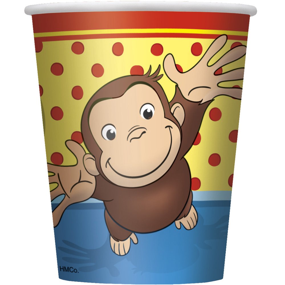 Unique Curious George Paper Cups, 8-Count