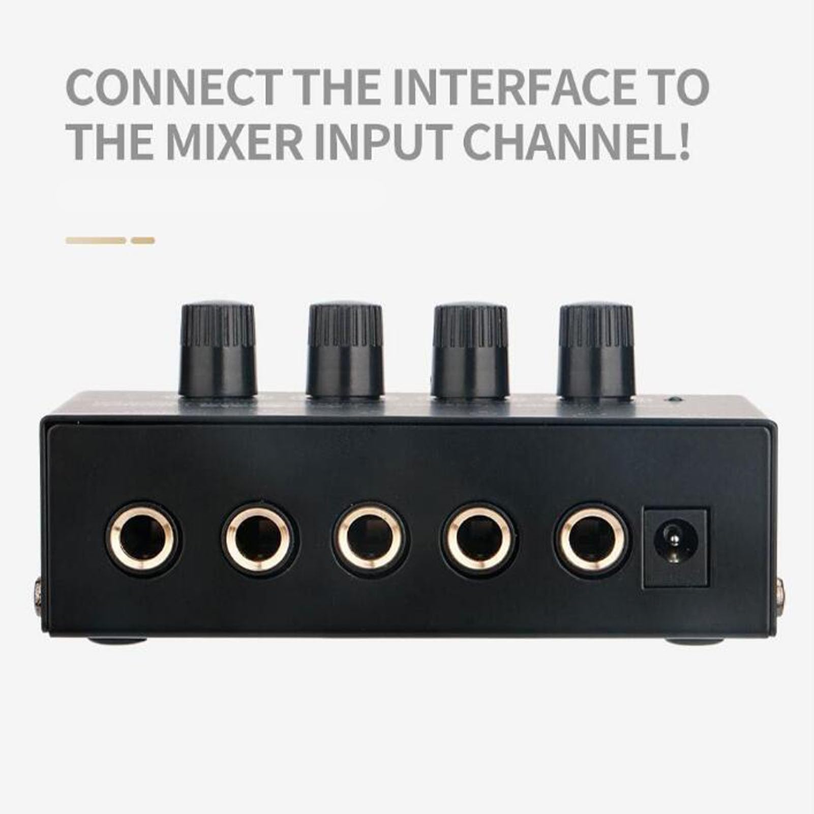 HA-400 Ultrakompakter 4-Kanal-Stereo-Kopfhörerverstärker für Studio und Bühne, Unabhängige Lautstärkeregelung (EU-Stecker)