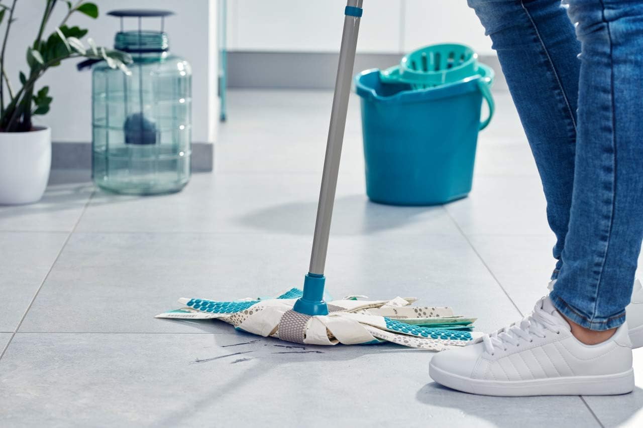Leifheit Zapasowa głowica Power Mop 3 w 1, specjalna wiskoza i mikrofibra do uporczywych plam na płytkach i podłogach kamiennych, chłonna wiskoza, wysokie wchłanianie brudu dzięki mikrowłókien