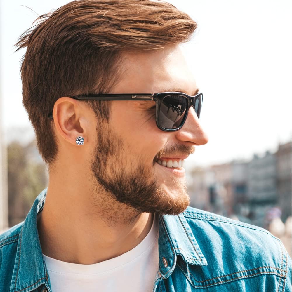 WOAINI 18K Gold Plated Moissanite Earrings Studs for Women Men, Moissanite Solitaire Stud Earring Screw Back 925 Sterling Silver, 0.6-6 Carat VVSI Clarity, Valentines Day Anniversary Birthday Gifts - Image 5