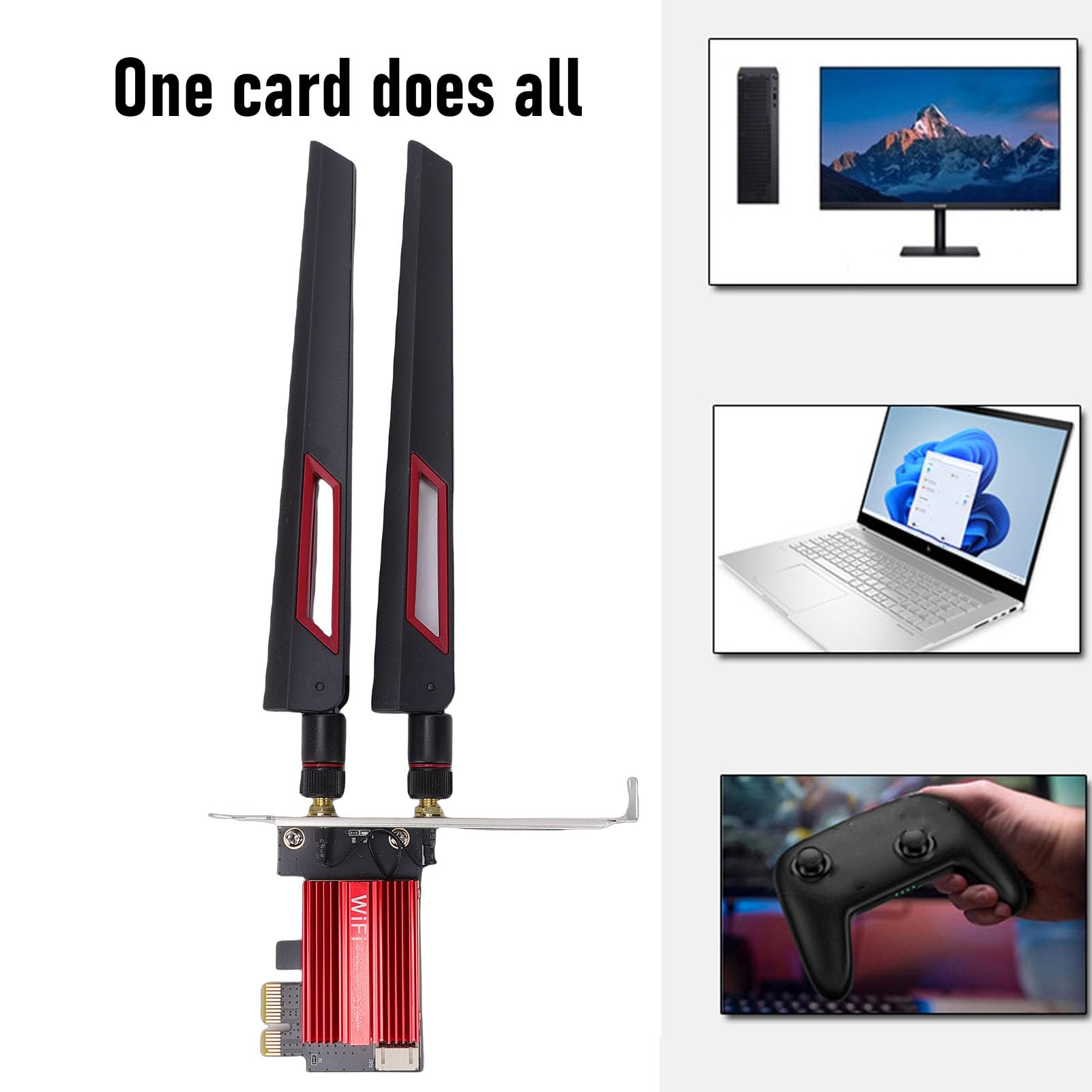 GOWENIC Scheda WiFi WiFi 7 PCIe, Scheda di Rete Tri-Band per PC Desktop con Bluetooth 5.4, Antenne 10dBi, Crittografia WPA4, per 10/11