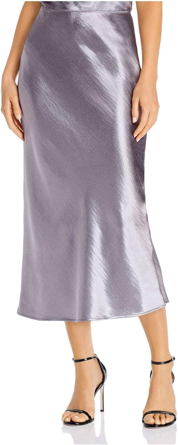 Womens Metallic Pull On Midi Skirt