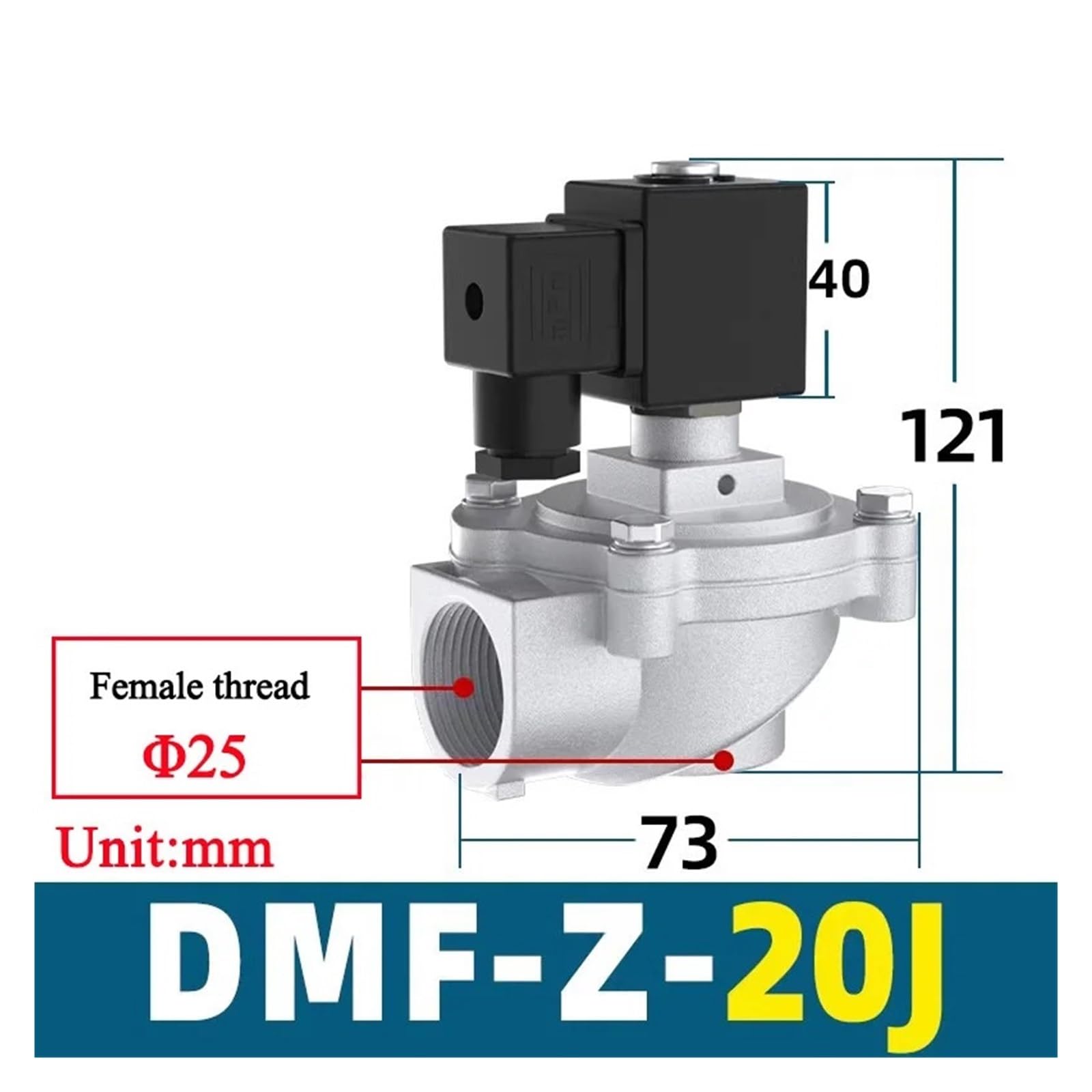 Zawór impulsowy elektromagnetyczny kątowy DMF-Z-20/25/35/50/62/76-S Napięcie AC220V DC24V Zanurzony zawór DMF-Y,Zapobiega wyciekom(DMF-Z-20J,24V)
