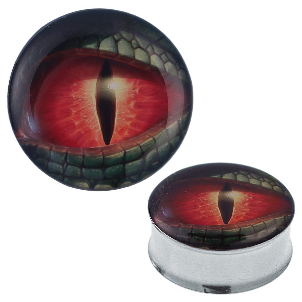 Finto Dilatatore A Occhio Di Serpente – Acciaio Chirurgico 316L, 8mm, Chiusura A Vite, Colori Vari