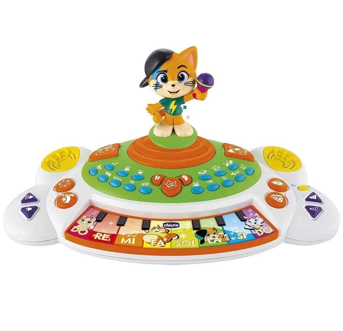 Chicco 44 Cats - Piano, Babys Musikspielzeug, Lernspielzeug Keyboard, Babyspielzeug, Songs 6 Sounds aus der TV Serie 44 Cats