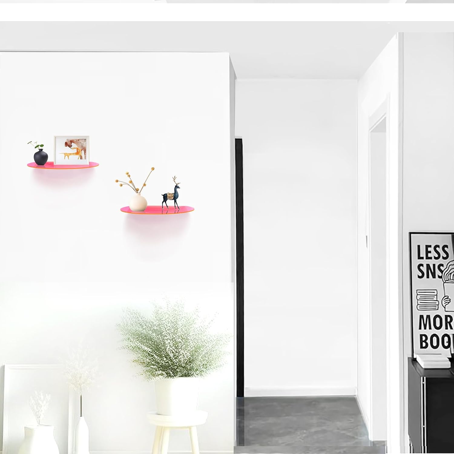 SetGame 2-Pack 12 Inch Acrylic Shelves Wall Mounted, Wall Display Shelves image 2