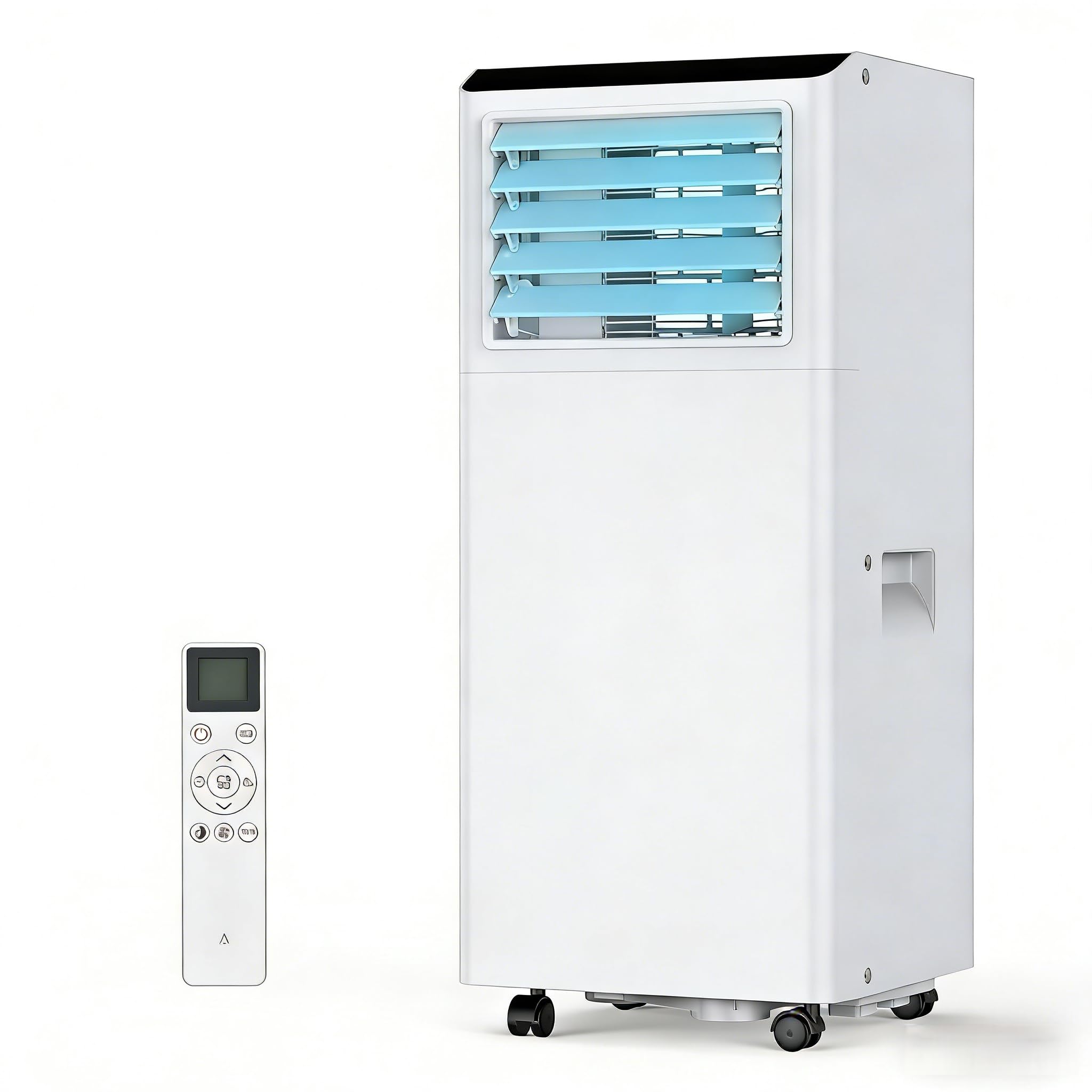Aptliton 7000Btu White 4-In-1 Portable Air Conditioner 7000 Btu, Mobile Ac With Fan Dehumidifier Ventilation, Dual Display 2 Fan Speeds 24H Timer Sleep Mode Remote Control Window Kit