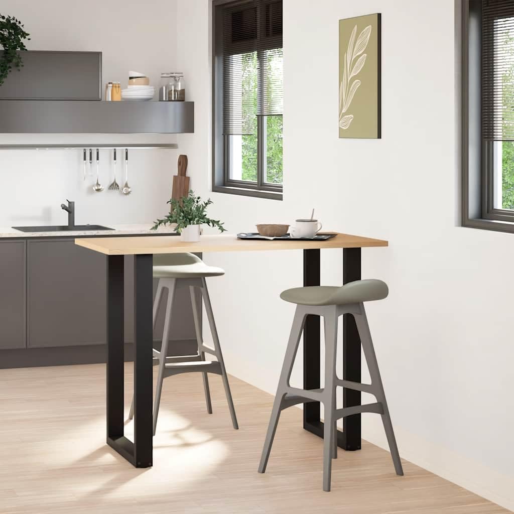 vidaXL Patas para Mesa de Bar en Forma de U (2 Unidades), Color Negro, 60 x 100-101 cm, Acero