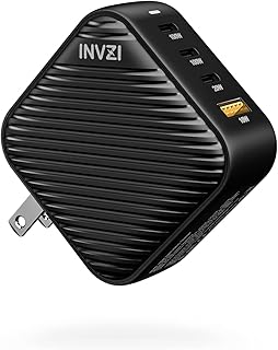 INVZI 100W USB C Multiport Charger, GaN III 4-Port USB Charging Station Fast Charger Power Adapter for MacBook Pro Air, iPad Pro, Dell XPS, Galaxy S21/S20, iPhone 14 13 12/12 Pro, Note 20/10+, Pixel
