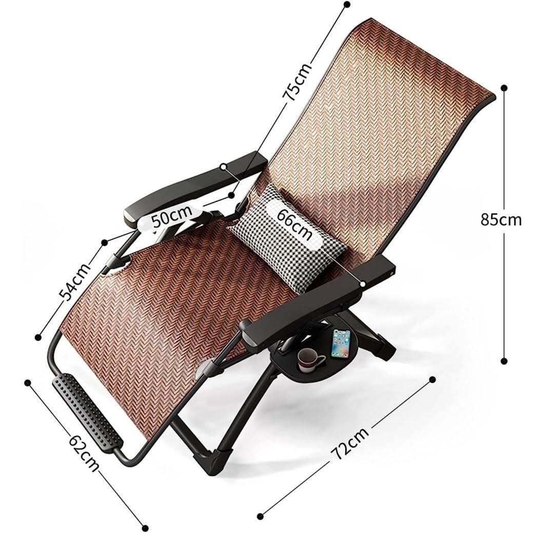 Lettino Prendisole Pieghevole Sedia Reclinabile in Vimini per Esterni con Poggiapiedi Massaggiante, Chaise Longue Regolabile in Rattan con Tavolino Sdraio Giardino