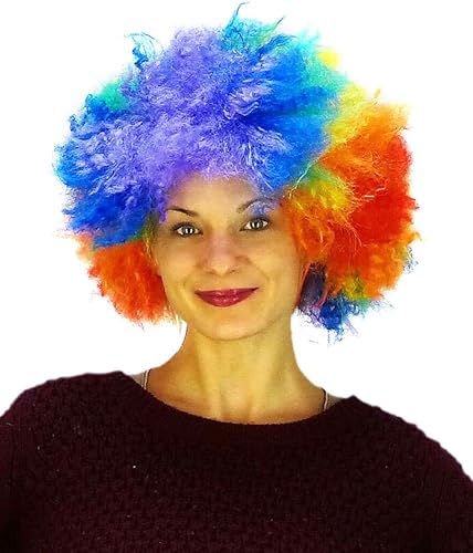 Miniatura 2 de Funny Party Hats Juego de 6 piezas – Peluca de payaso gafas de sol y nariz – Kit de accesorios de payaso – Accesorios para cabina de fotos