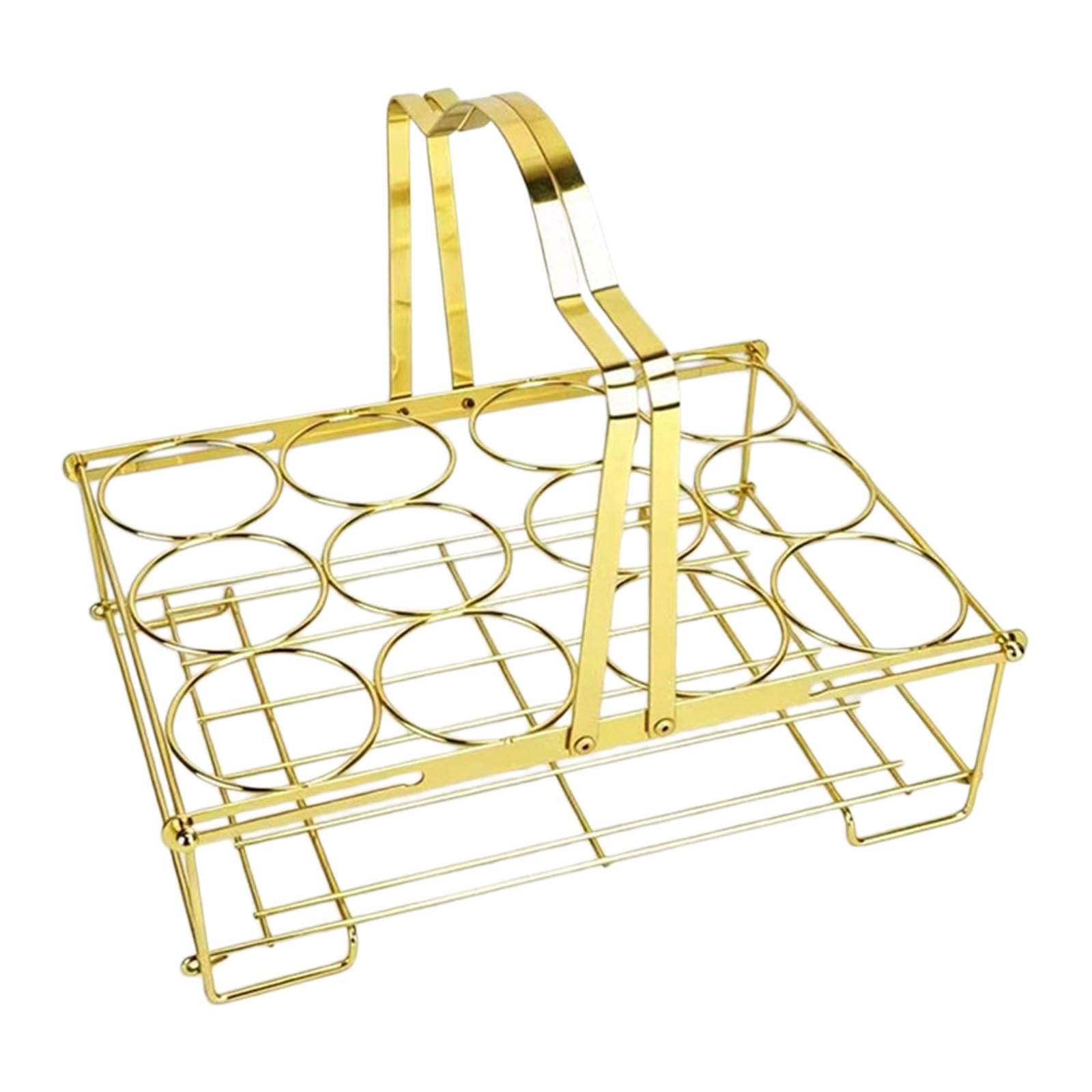 Limtula Space Saving 12 Position Stand with Ergonomic Grip Rustproof Gold Coating Rustproof Beverage Stand