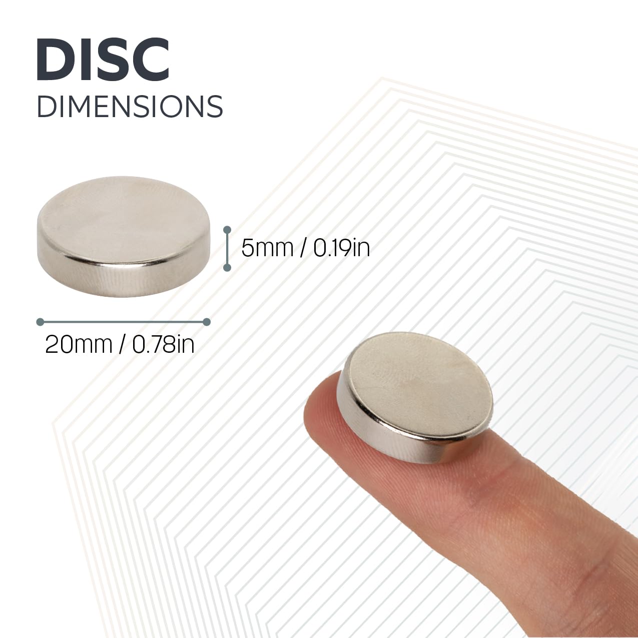 N42 Aignage Néodaymique Pour Les Arts, L'Artisanat, la Fabrication de Modèles, Le Bricolage, Les Passe-Temps - 20mm dia x 5mm D'Épaisseur - 7,3kg - Pack de 80