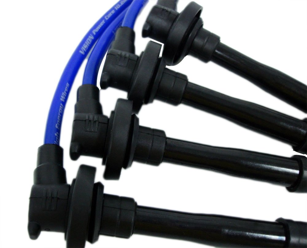 VMS RACING 94-01 10.2mm High Performance Engine Spark Plug Wires Wire Set in Blue Compatible with Honda Acura Integra RS LS GS SE B18A1 B18A2 DB7 DB8 Type R DOHC VTEC Non-VTEC B18 B18B 1994-2001