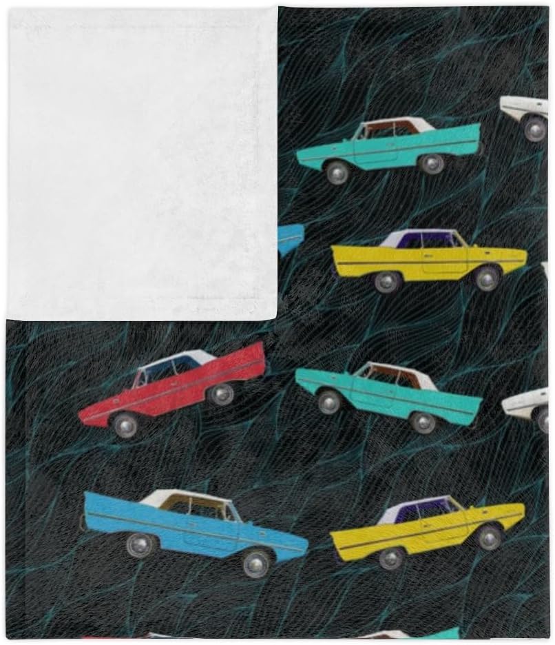 Amphicar 770 Cosy Velveteen Plush Throw Blanket, Gift for Car Enthusiast, Collector Car Gift for Men 50x60 Inches