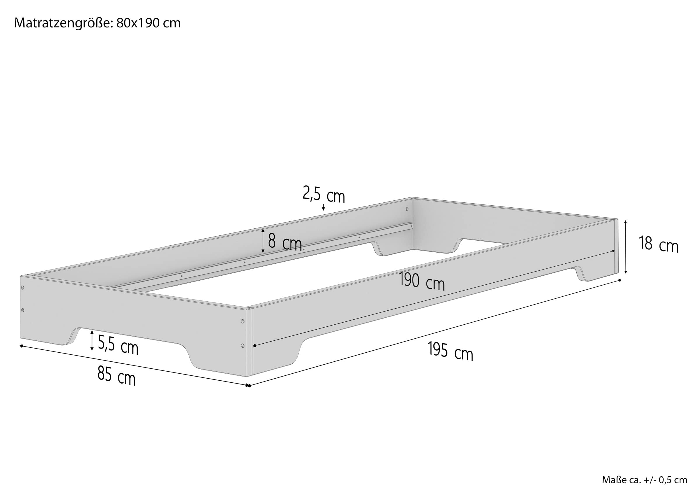 TRE VARIANTI SOLIDO letto moderno impilabile 90x190 Pino