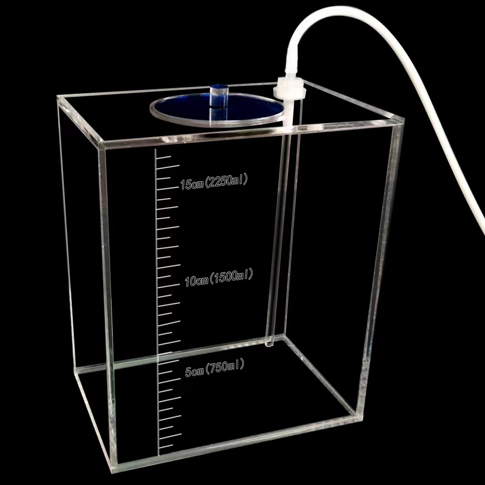 Saricho Acryli Made dosing Container, Liquid srorage Bucket, Aquarium Air Pump Accessories，dosing Pump Liquid containers,Reservoir (2.5L/0.66gal Blue
