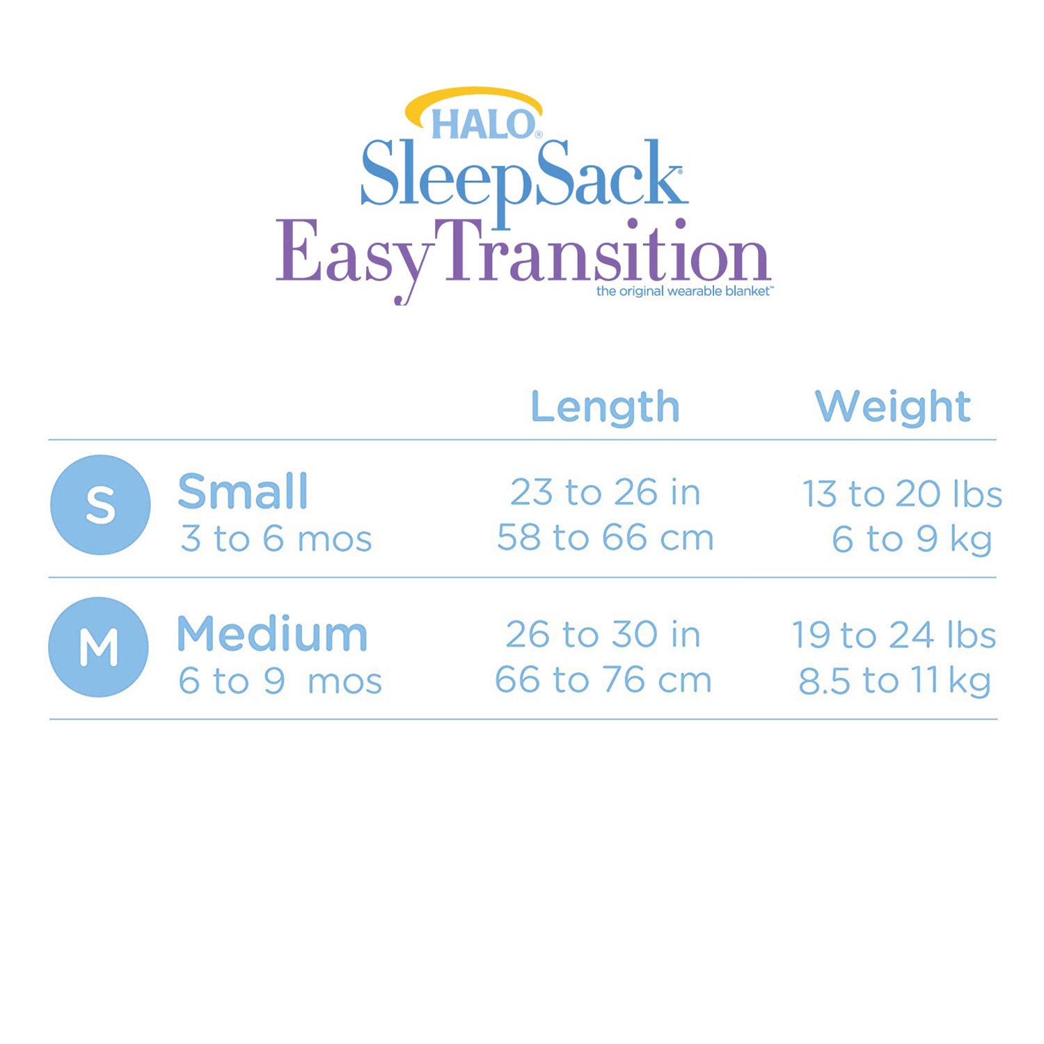 HALO Easy Transition Sleepsack Wearable Blanket, TOG 1.5, Heather Denim, Small : Baby