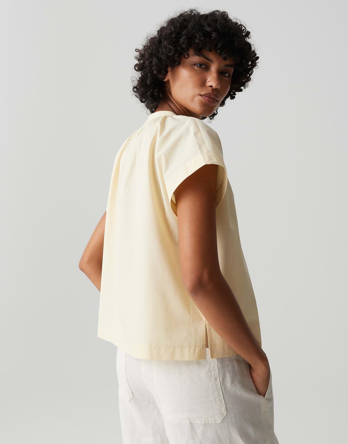 OPUS Damen Kurzarmbluse | Shirtbluse aus leichtem Cotton Voile Regular Fit