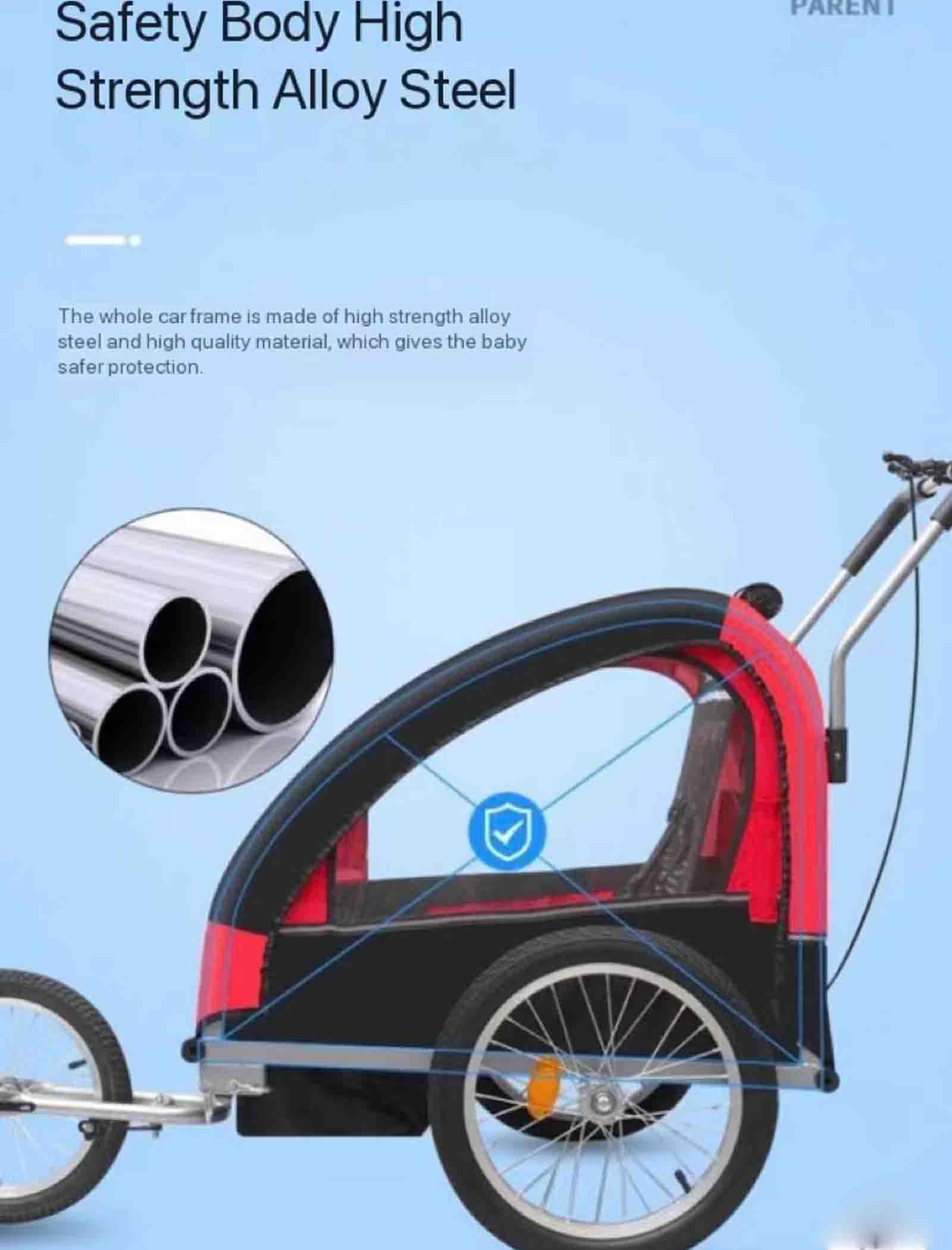 Rimorchio per bici per cani, trasportino per animali domestici, telaio per carrello pieghevole facile, ruota a sgancio rapido, attacco universale per bicicletta, trasportino per tettuccio 2 in 1 (F)