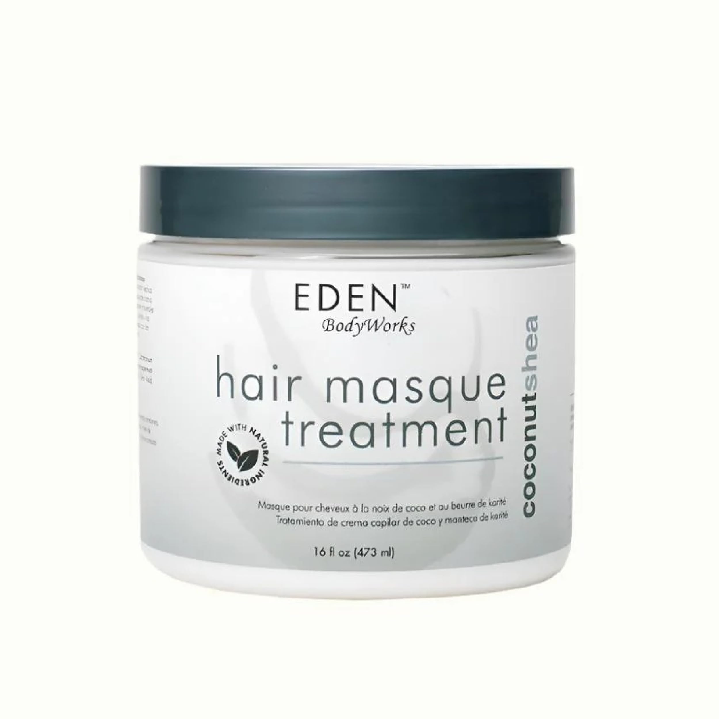 EDEN BodyWorks Coconut Shea Moisturizing Hair Masque Treatment | 16 oz | Hydrate, Protect, Soften, Add Shine - Packaging May Vary
