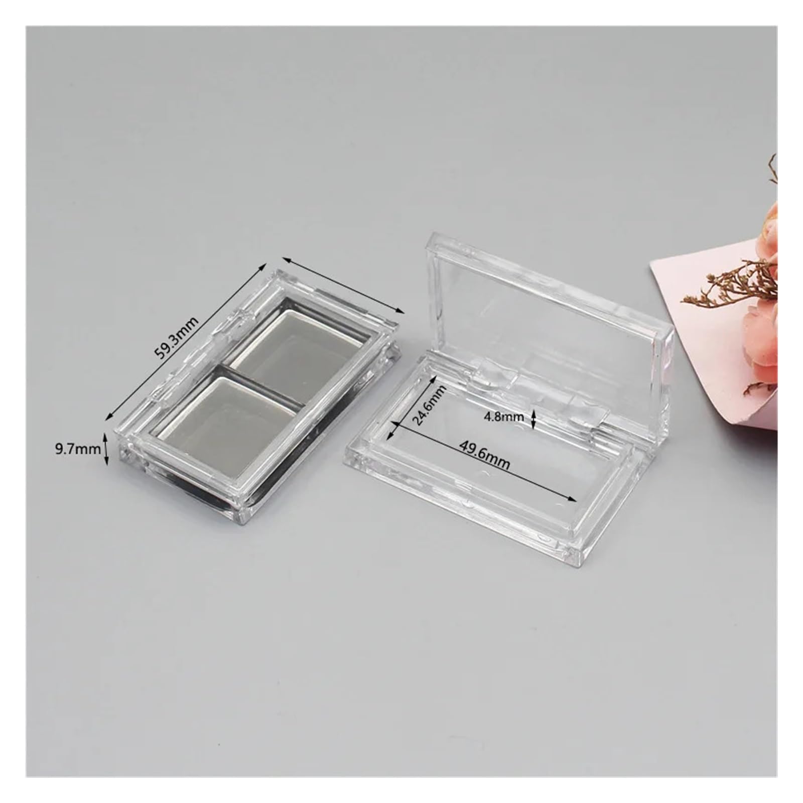 Lidschatten Box Transparent 10Pcs Leere Magnetische Lidschatten Palette Nachfüllbare Klar Make-Up Lagerung Fall Box DIY Kosmetische Lippenstift Foundation Erröten Container(B with Pan)
