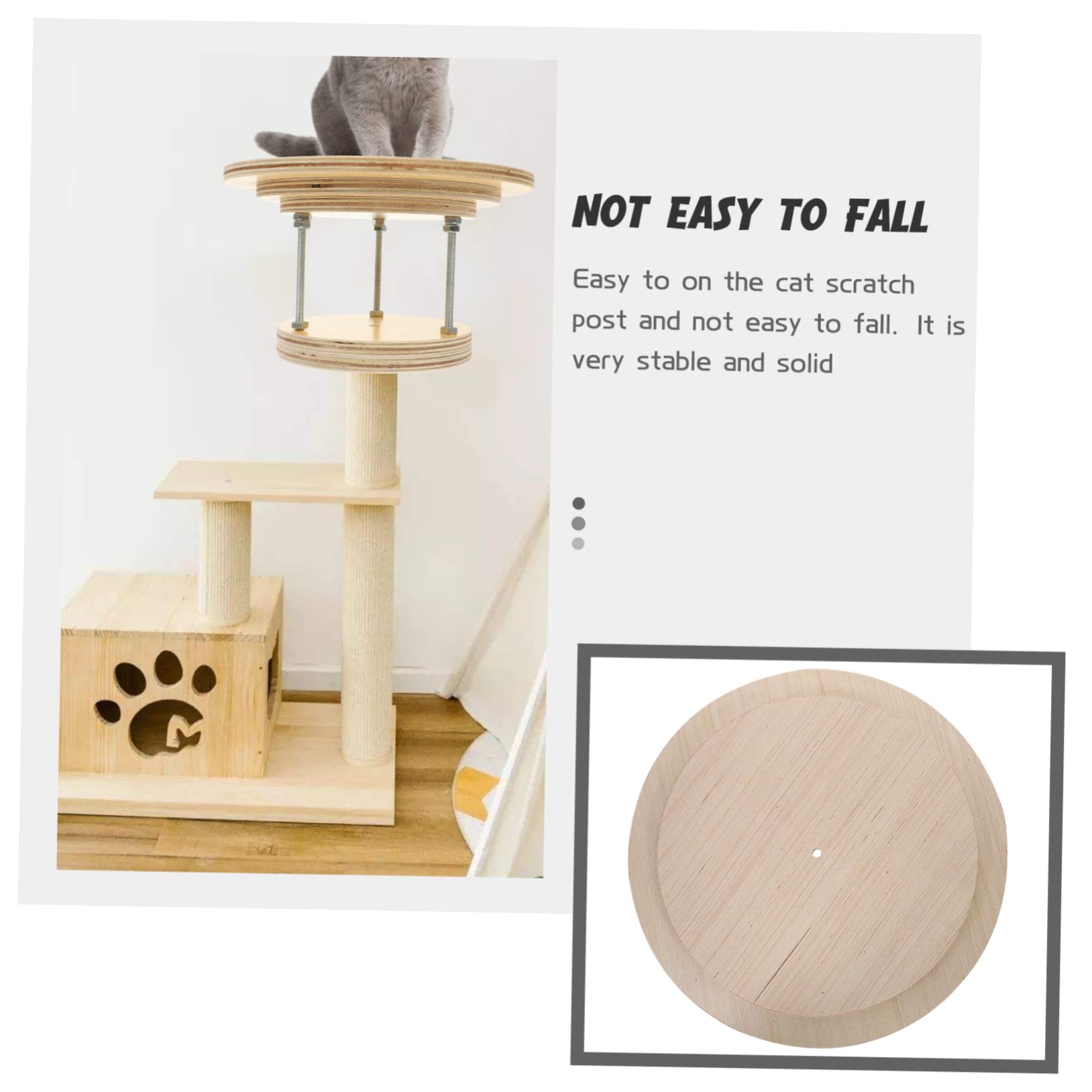 Plataforma de Madera Resistente para Gatos, Recambio para Rascador Base Reforzada, Accesorio para Poste de Juego y Descanso para Gatos Domésticos