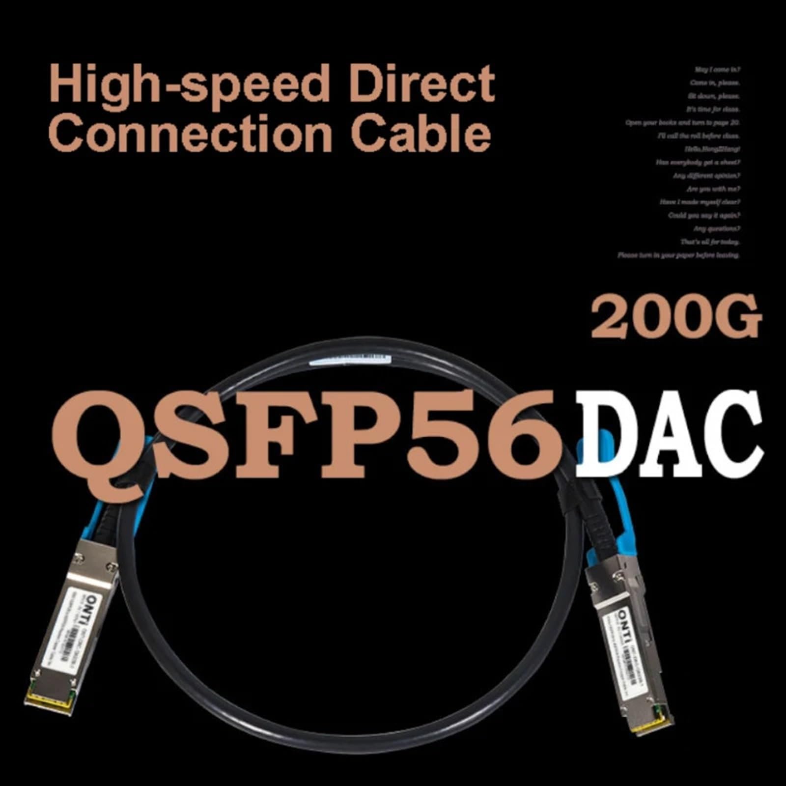 200G QSFP56 - Cable DAC de 200 GBASE, cable Twinax de cobre pasivo de conexión directa con 0,5 m, 1 m, 2 m, 3 metros (0,5 m)