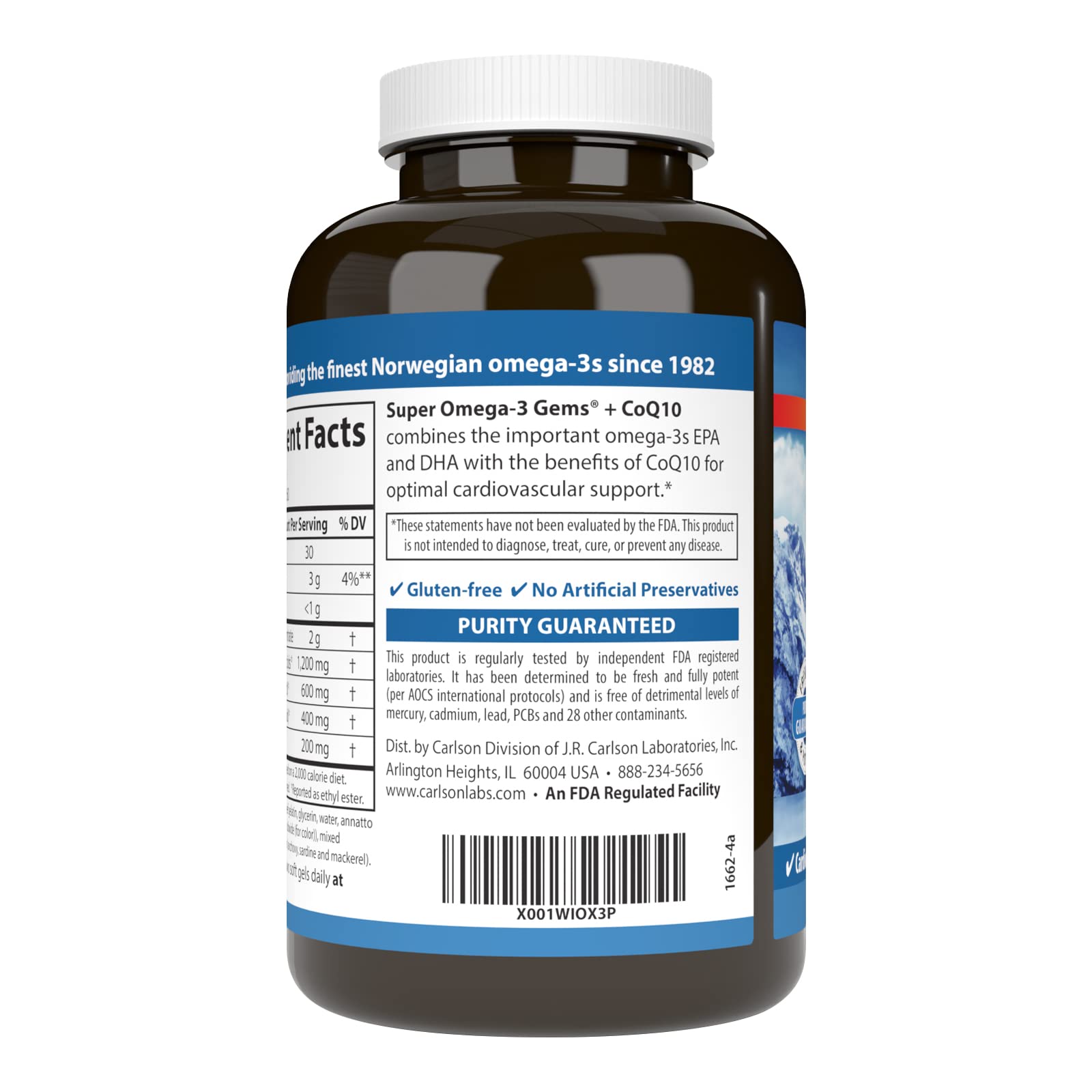 Carlson Super Omega-3 Gems + CoQ10, 1200 mg, Omega-3s, 120 Softgels — Amazon image 3