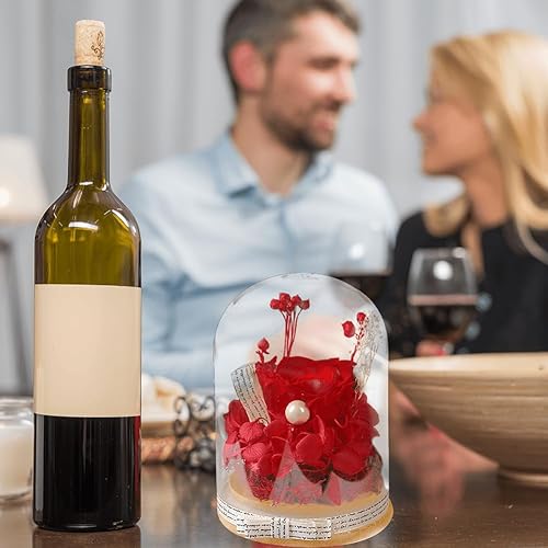 Miniatura 3 de Rosa real preservada en cúpula de cristal, regalo de rosa roja eterna para siempre, para mujeres, mamá, esposa, abuela, cumpleaños, aniversario,