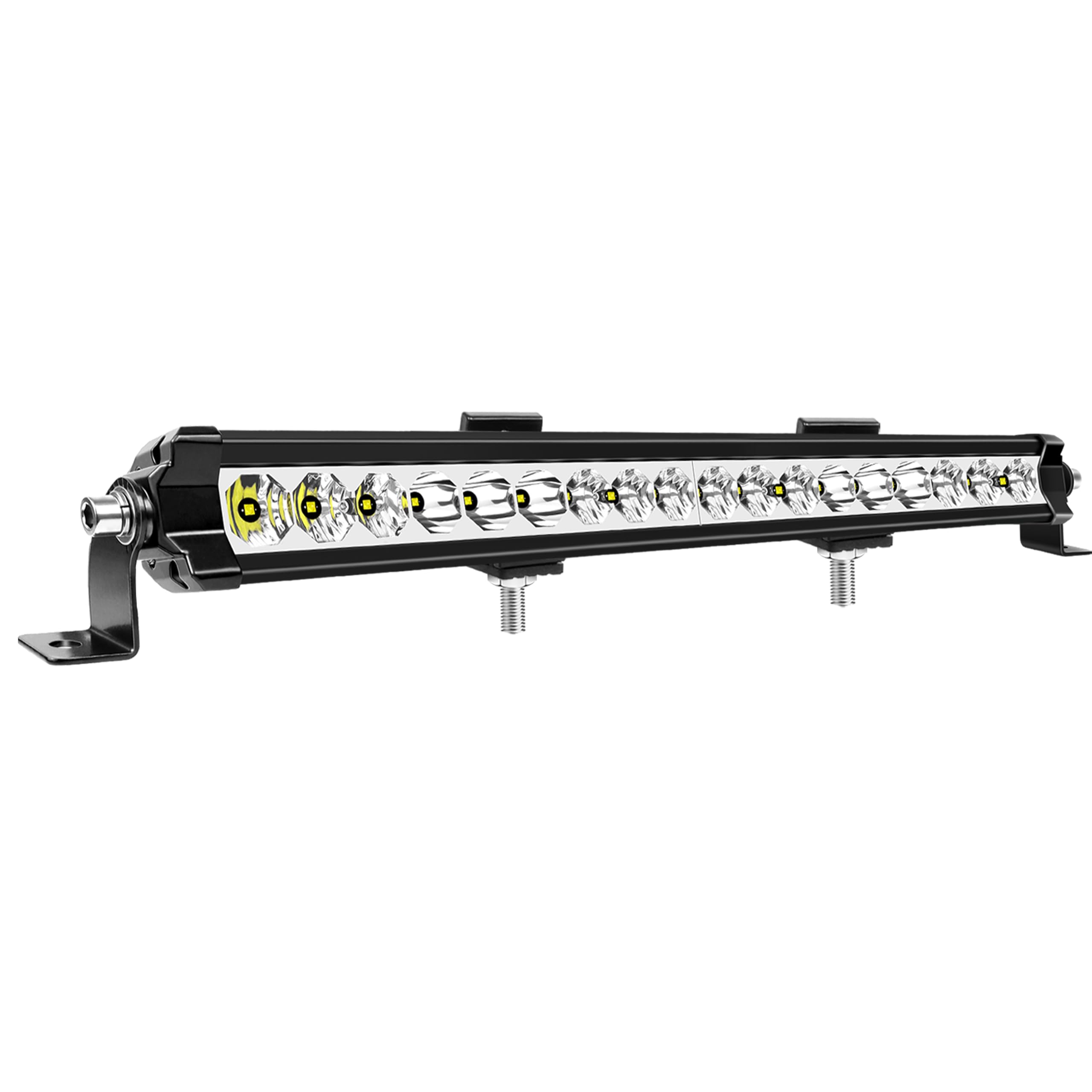 AUXTINGS Listwa świetlna LED 50 cm, światło przeciwmgielne Flood 60 W 6000 lm IP67, jednorzędowe światła przeciwmgielne 4x4 do pojazdów Pickup SUV ATV UTV Łódź, uchwyt montażowy w 2 stylach