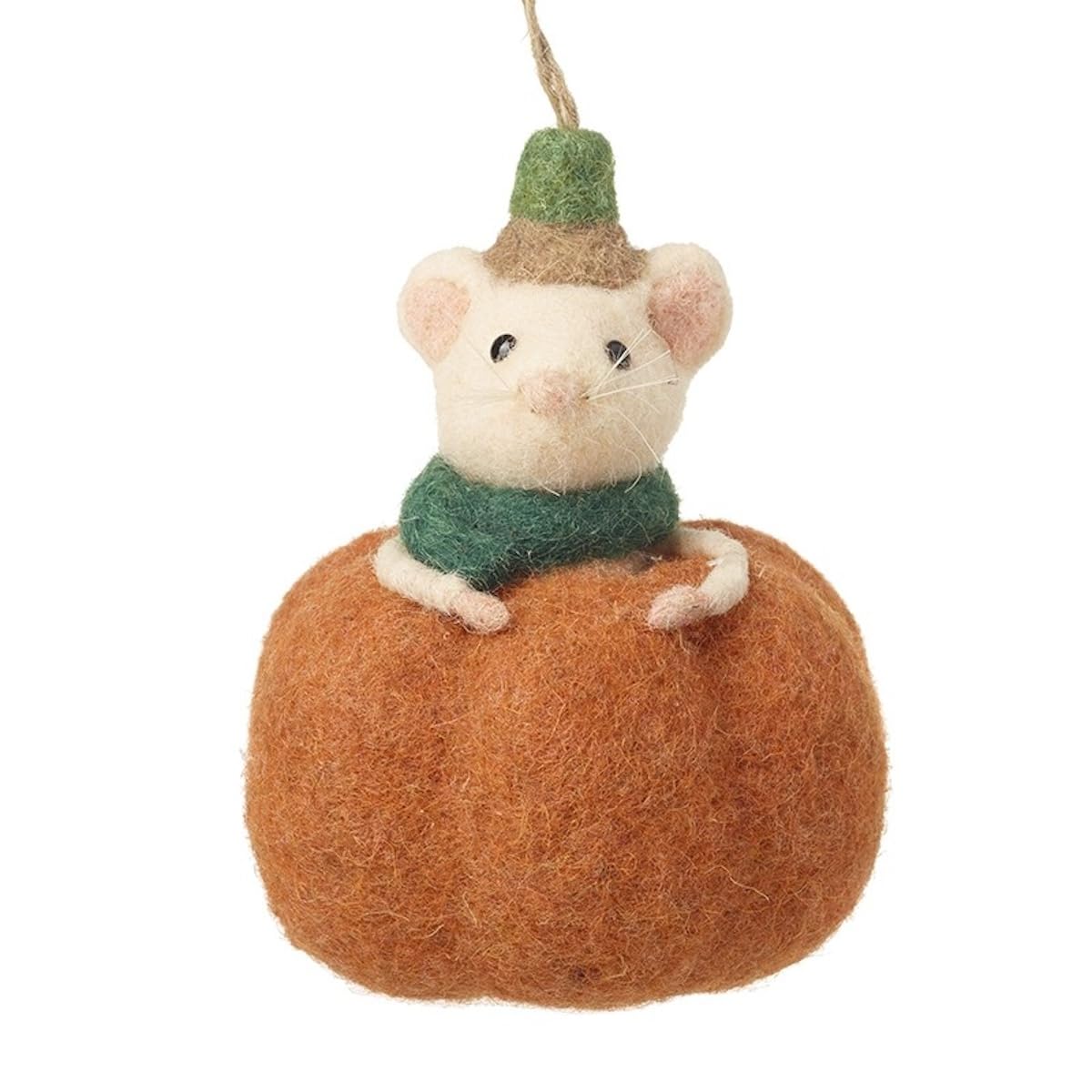 Heaven Sends Multicoloured Felt Mouse In Pumpkin Hanging Halloween Decoration