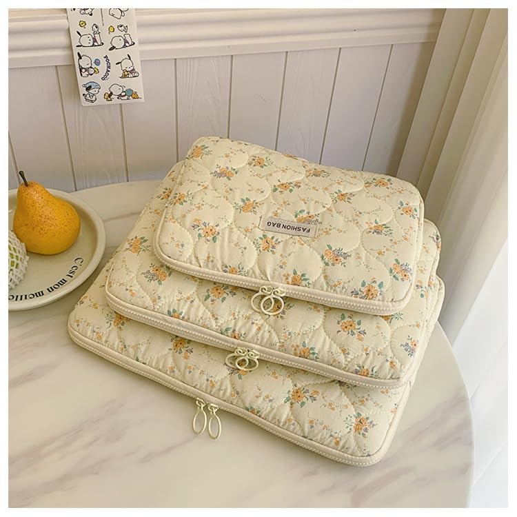 Funda para Portátil Mujer Estampado Floral Acolchada Amarilla 13-14 Pulgadas miniatura 7