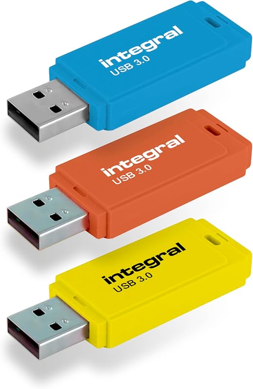 Integral Neon USB 3.0 64GB pendrive 3 darabos szett kék/sárga/narancs