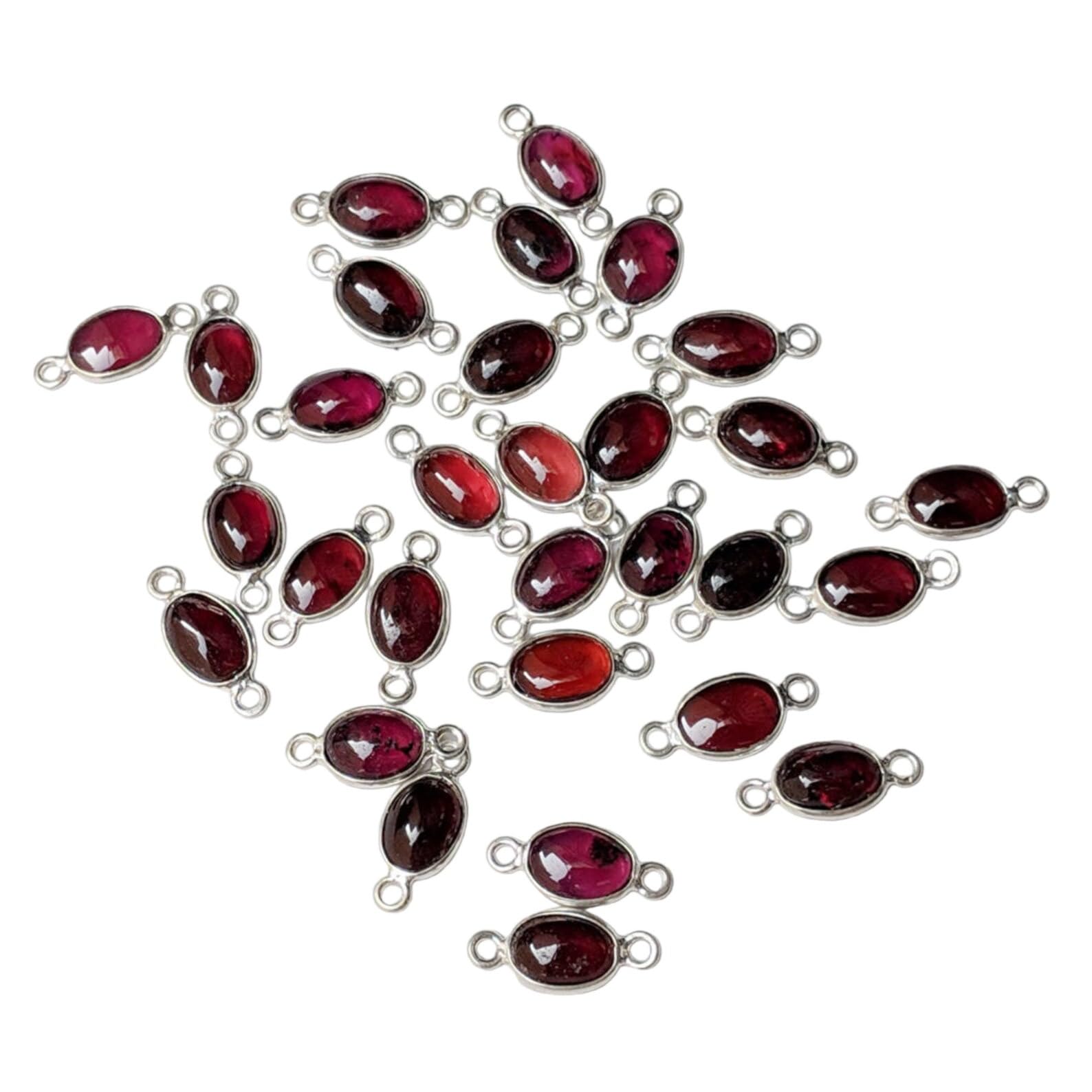 Connecteurs grenat en argent 925 de 12mm pour bijoux d'exception - 7