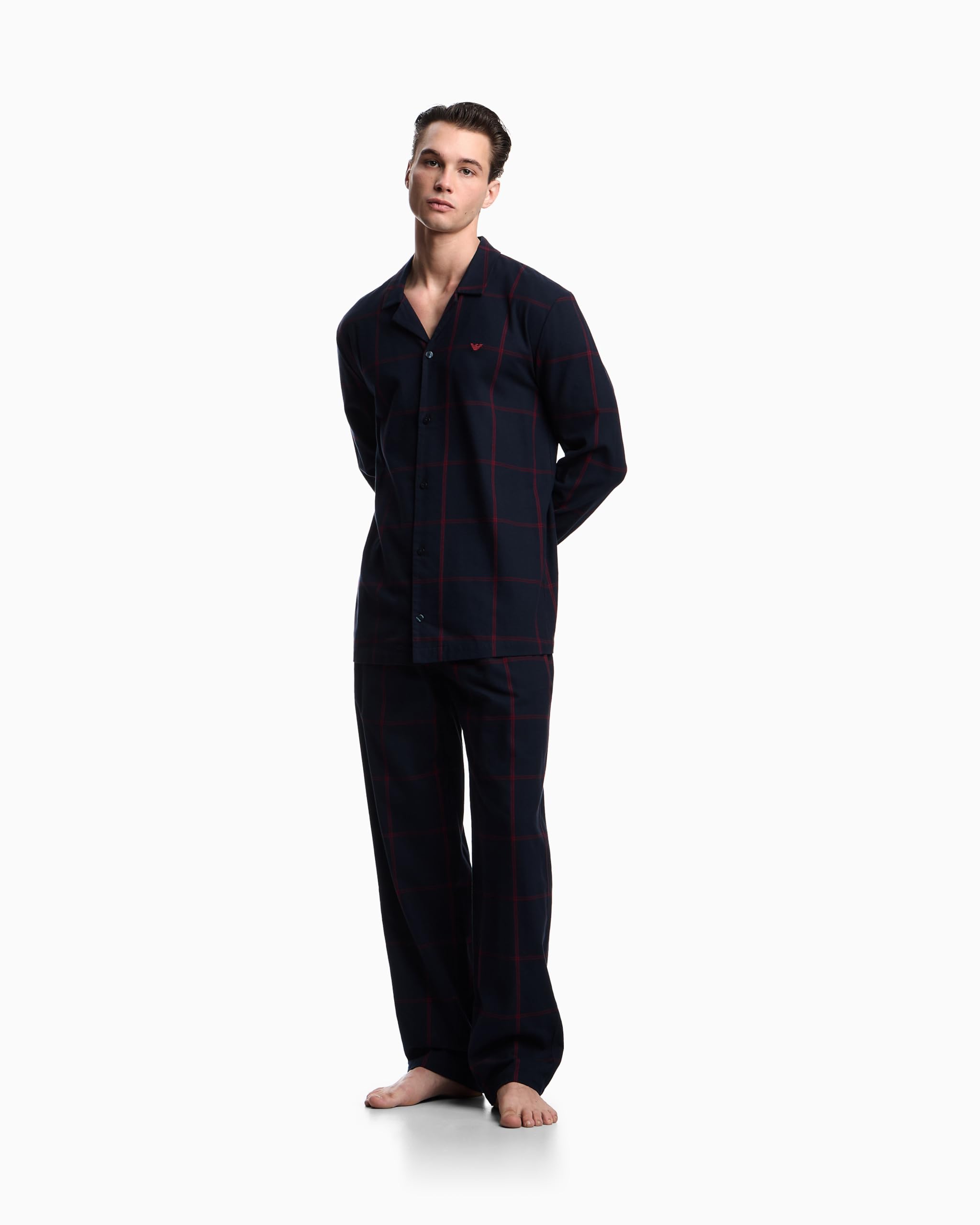 Emporio Armani Tartan Flanel Long Pajamas Pantalone del Pigiama Uomo