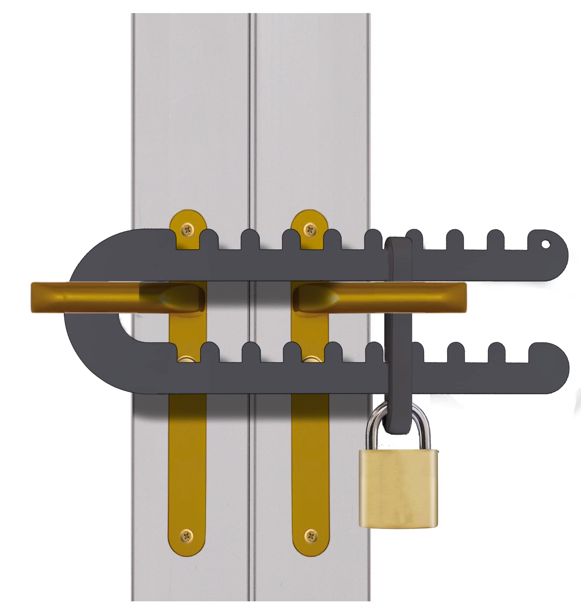 Patio French Door Lock Double Door Handle Either 'P', 'D' or Standard Handles High Security Deadlock Also Fits Sliding Handles Visible from Outside Charcoal Grey Colour