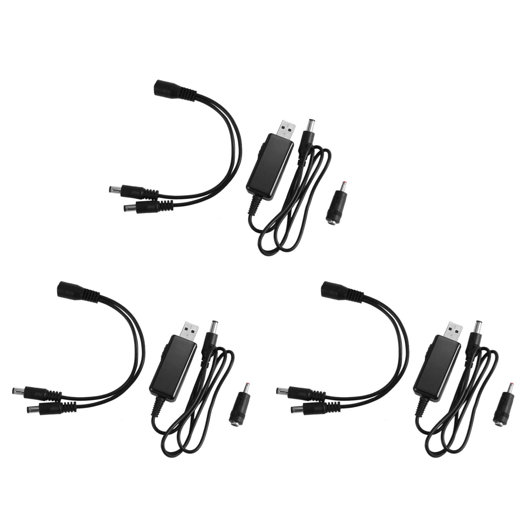 Jnchdghwa Black 3X Usb Boost Cable 5V Step Up To 9V 12V Dc Voltage Converter 1A Step-Up Volt Transformer Dc Power Regulator With Switch