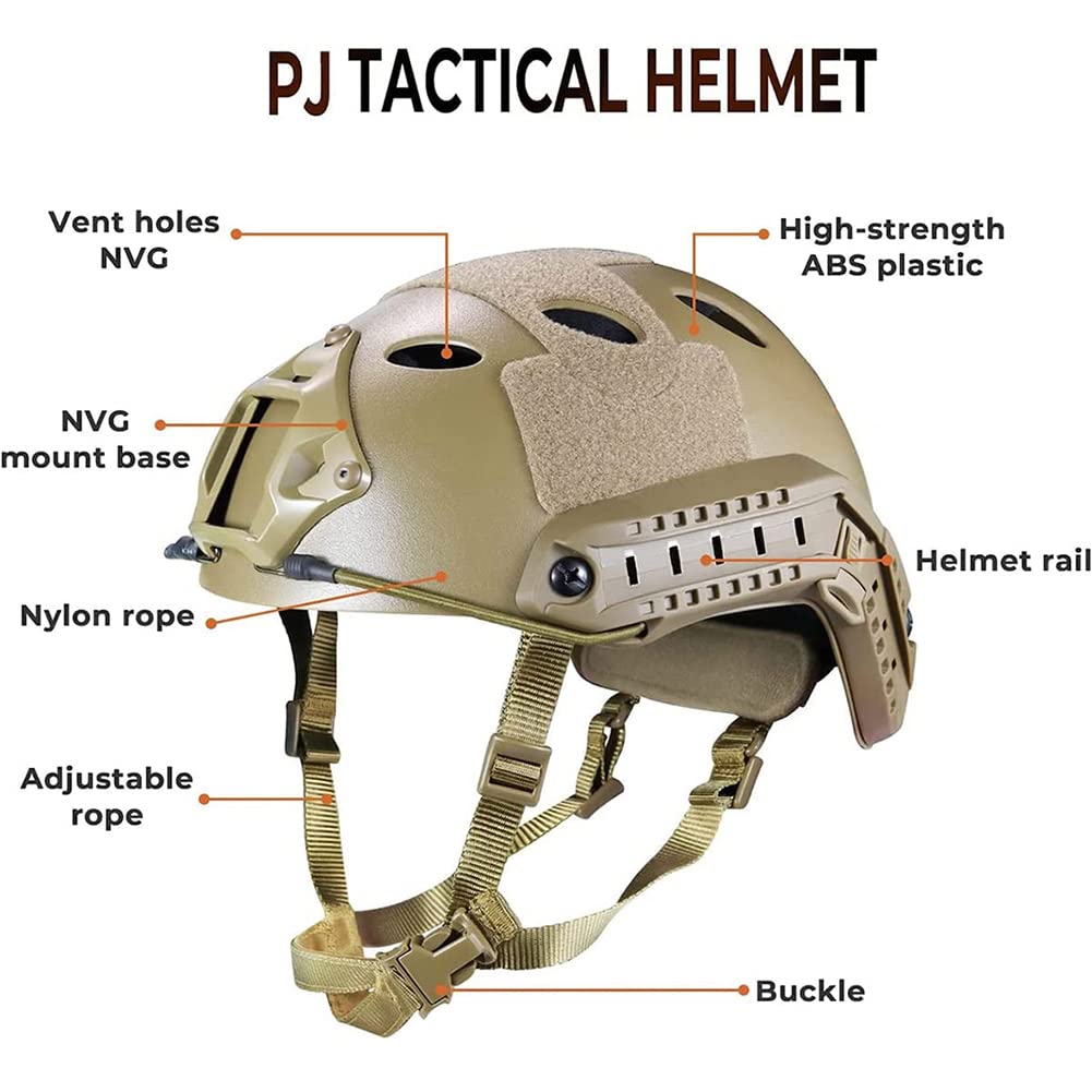 Taktischer Helm Set mit Multicam Airsoft Helm Abdeckung & Militär Headset Adjustable Taktik Fast Protection Helm für Draussen Paintball CS Jagd BBS Spiel