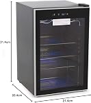 Royal Sovereign 4.5 Cu. ft. Beverage & Bar Cooler, Holds 110 Cans & 4 Bottles, Tempered Glass Door with Blue LED Light, Black/Stainless Steel (RMF-BC128SS)