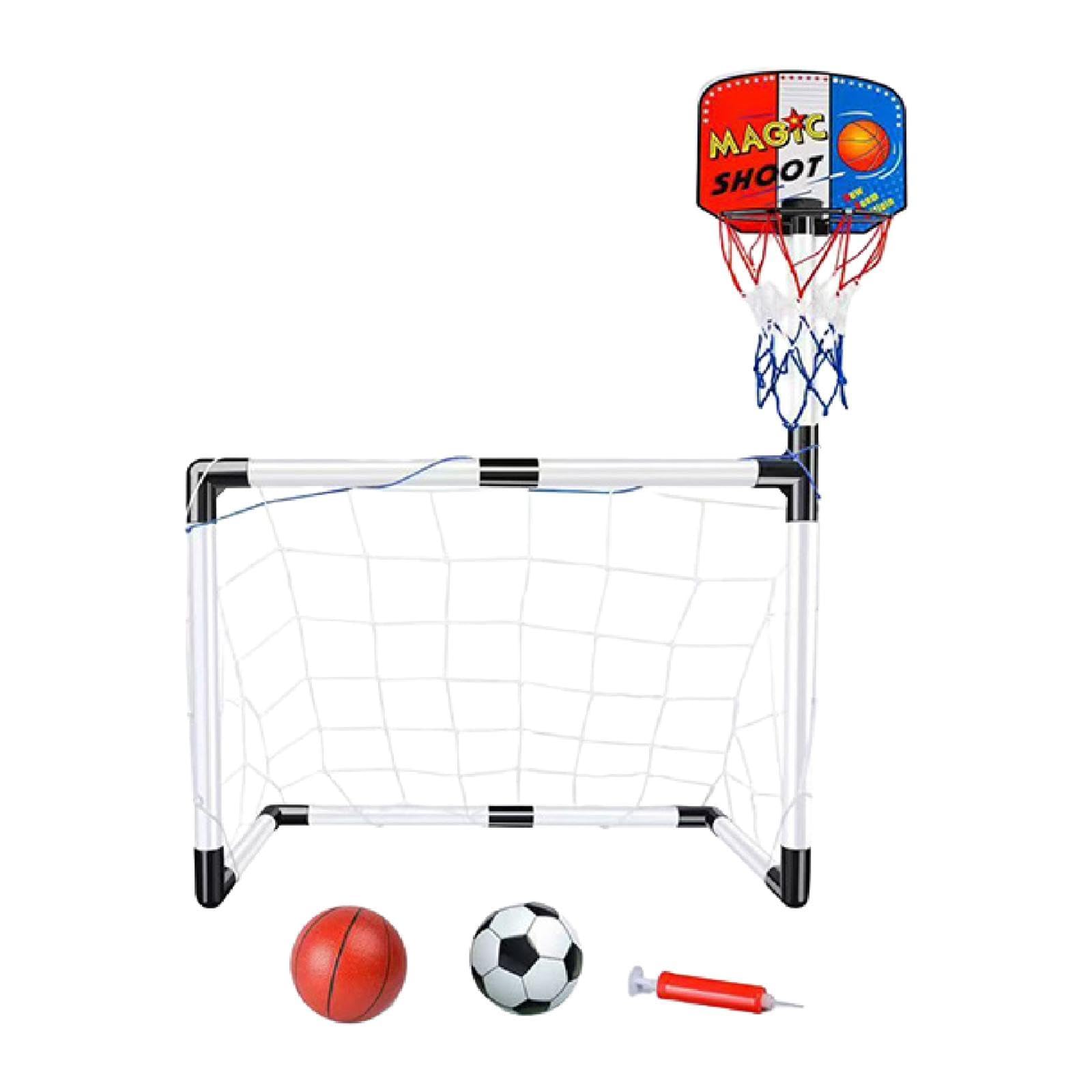 Kids Soccer Goal with Basketball Hoop with Pump for Games Competition Sports Red Blue 60x32x98cm |Sporting Goods | Team Sports | Soccer | Goals & Nets-image-22