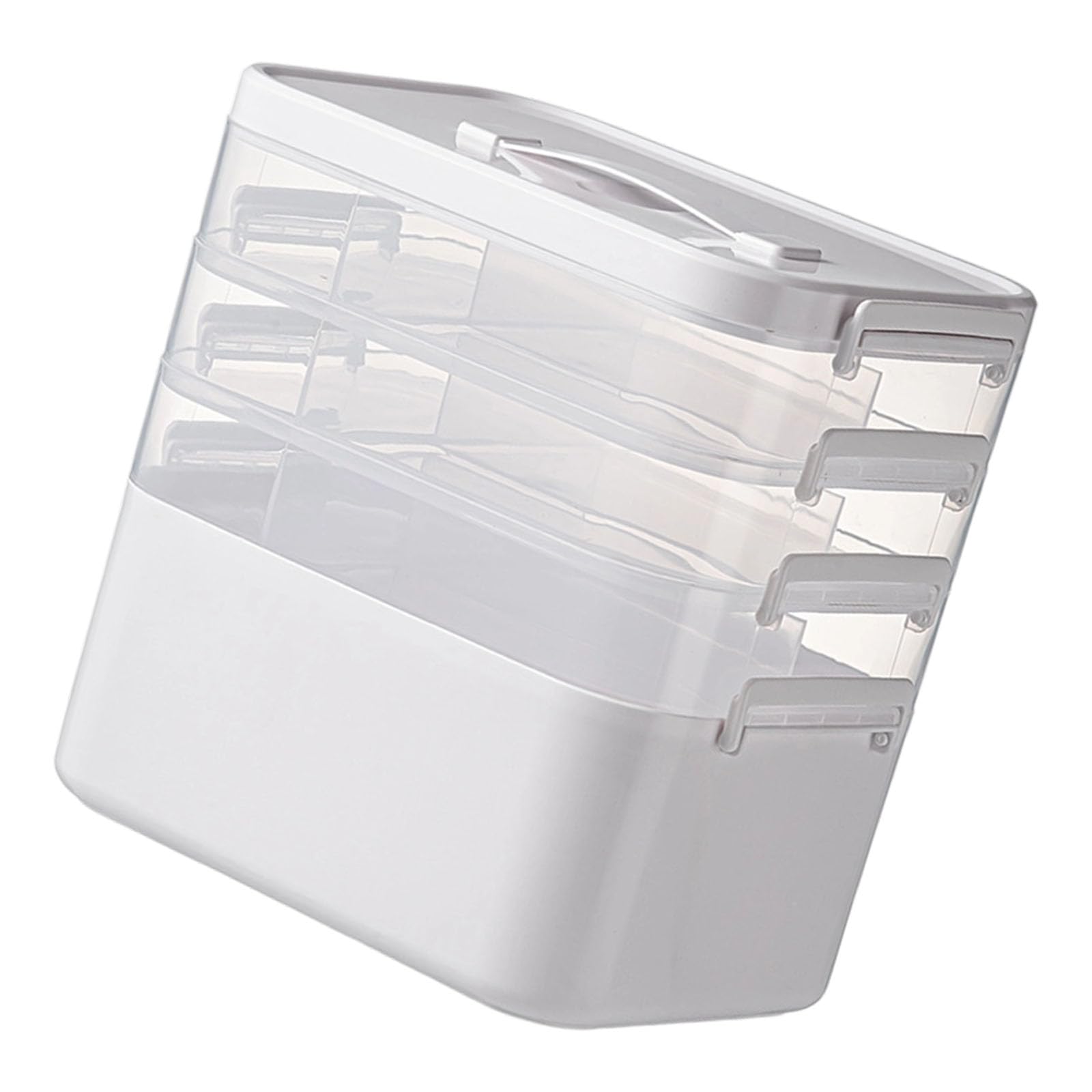 PANFHGFG PP Medicines Organizers Clear Lid Multilayer Compartments Large Capacity Portable Box for Family PP Medicines Cabinet