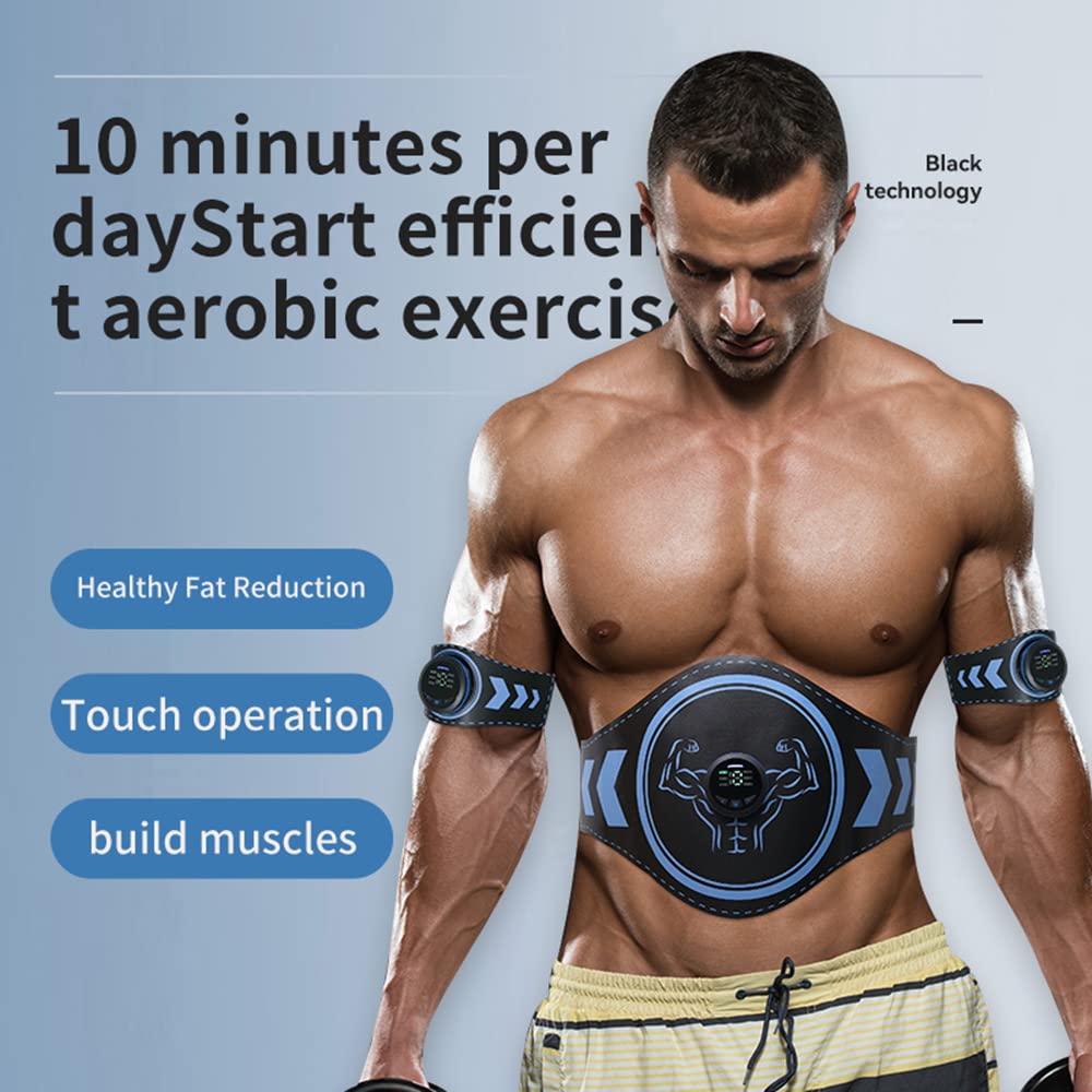 10Trybów 20Intensywności Trener Abs Ems Elektryczny Stymulator Mięśni Usb Akumulator Przenośny Pas Tonujący Abs Z Wyświetlaczem Led Dla Mężczyzn I Kobiet,Belt with arm band